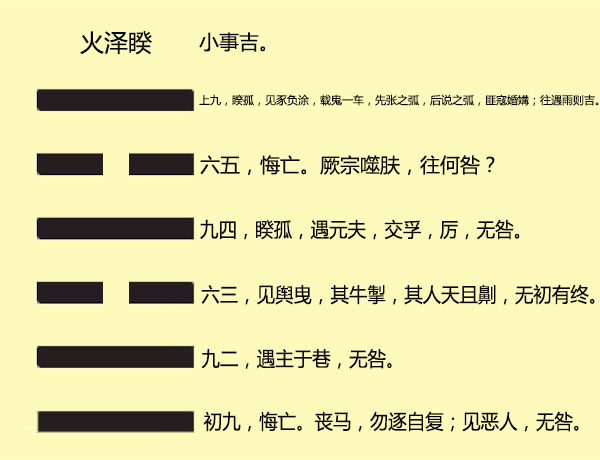 周易研究-易经直解:第三十八卦 火泽睽 | 吾悦书斋
